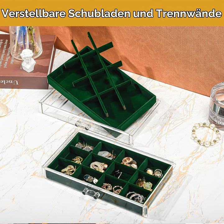 ProCase Acryl Schmuck Organizer Schmuckschatulle für Damen Durchsichtige Schmuckaufbewahrung Schmuck