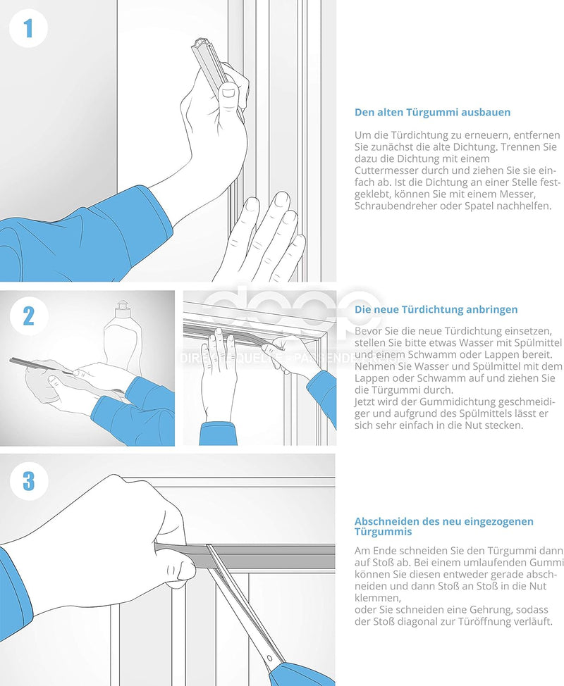 DQ-PP Fensterdichtung | Schwarz | 50 Meter | S-1388 Rehau | PVC Fenster | Gummidichtug Dichtung Dich