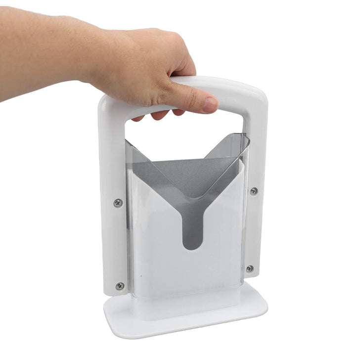 Bagelschneider Weisse Plastikhandwerk Brotschneide Maschine mit Sicherheitsschild Easy Grip Griff fü