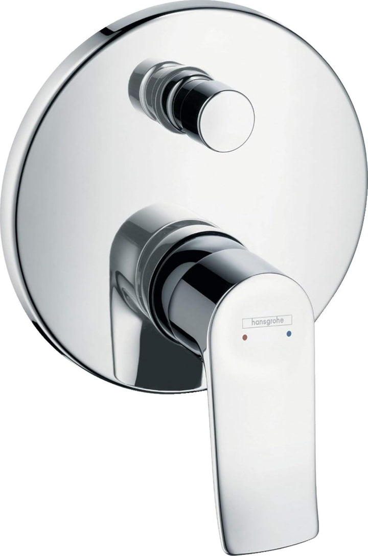 hansgrohe Metris Unterputz Wannenarmatur, für 2 Funktionen, Chrom rund Wanne ohne Sicherungskombinat