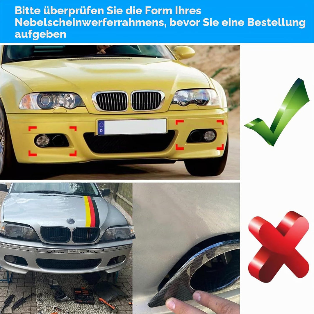 2 PCS Kompatibel mit BMW 3er E46 M3 Nebelscheinwerfer Gitter 2001-2006 NebelscheinwerferRahmen E46 M