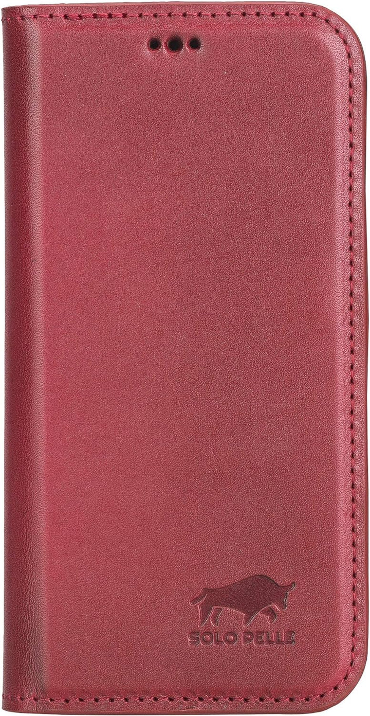 Solo Pelle aufklappbare Lederhülle kompatibel für iPhone 12 Mini in 5.4 Zoll inkl. 1 Kartenfach für