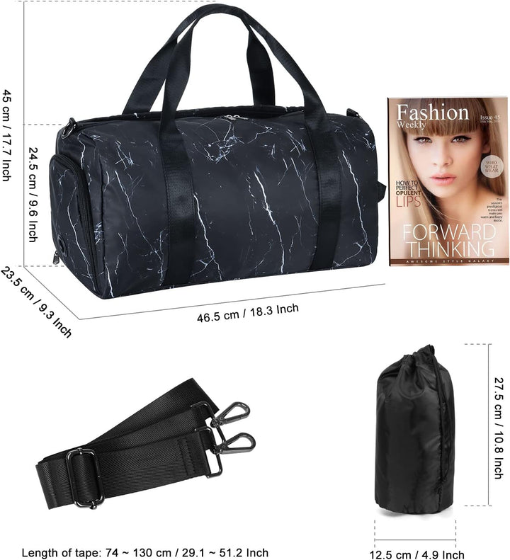 HAWEE Reisetasche Gross Herren Sporttasche Weekender Damen Faltbare Gym Bag mit Schuhfach & Nassfach