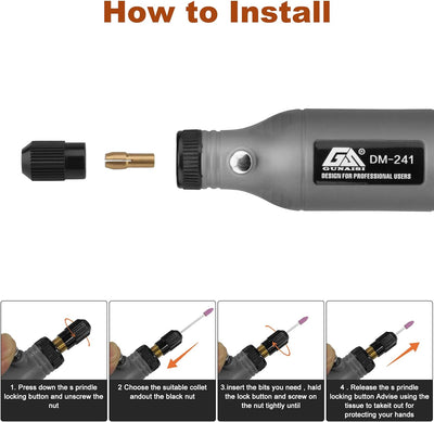 Mini Rotationswerkzeug USB-Akku-Rotationsbohrer mit variabler Geschwindigkeit, Mehrzweckschleifmasch