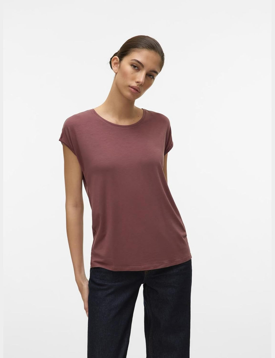 VERO MODA Damen VMAVA PLAIN SS TOP GAJRS NOOS XL Rose Brown, XL Rose Brown