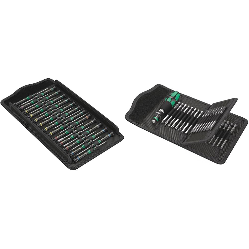 Wera 05134000001 Kraftform Micro Big Pack 1 Schraubendrehersatz, 25-teilig & Kraftform Kompakt 62, 3