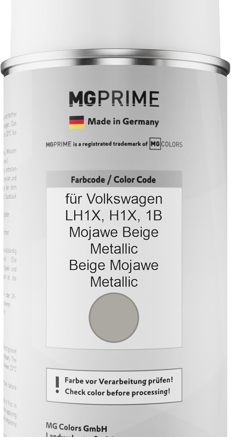 MG PRIME Autolack Sprühdosen Set für Volkswagen VW LH1X / H1X / 1B Mojawe Beige Metallic/Beige Mojaw