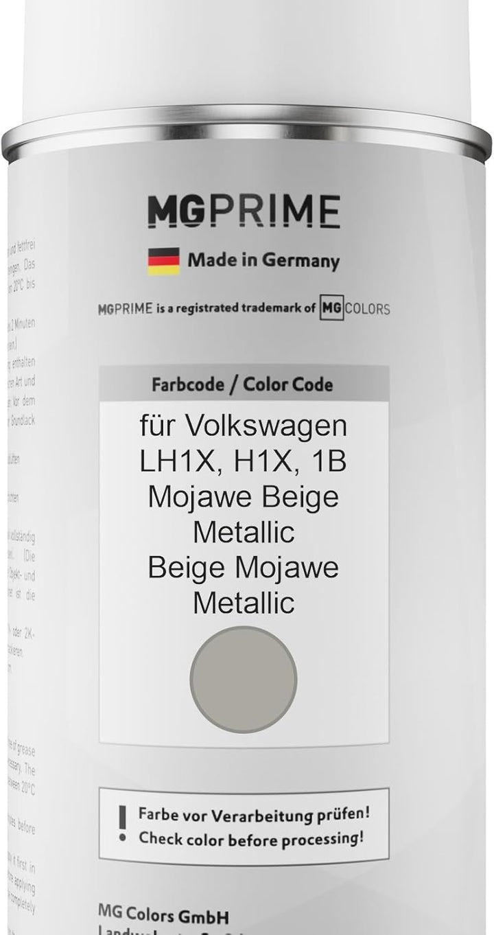 MG PRIME Autolack Sprühdosen Set für Volkswagen VW LH1X / H1X / 1B Mojawe Beige Metallic/Beige Mojaw