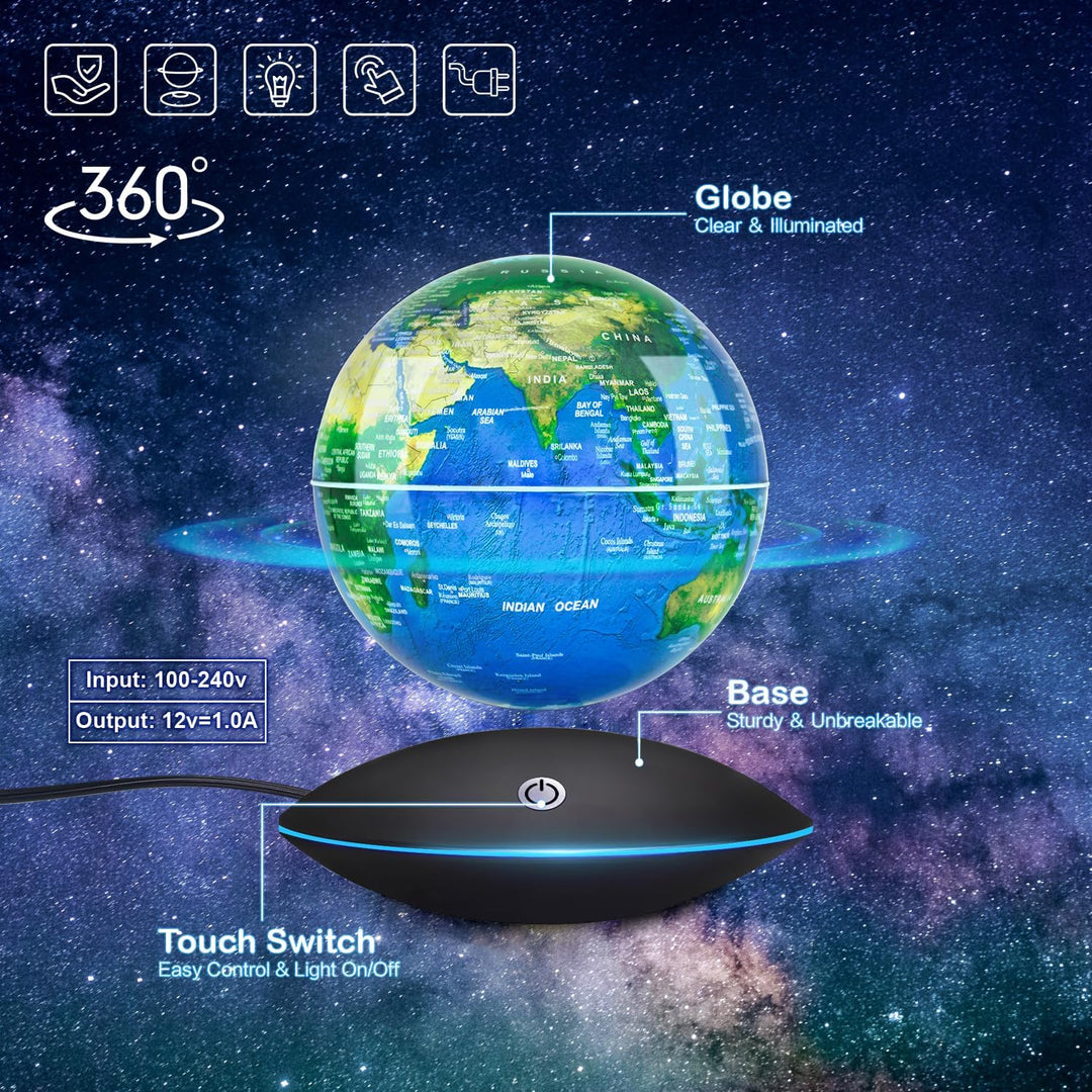 Dracarys Magnetisch Levitation Floating Globe Rotierende Weltkarte Anti-Schwerkraft Globus Für Bildu