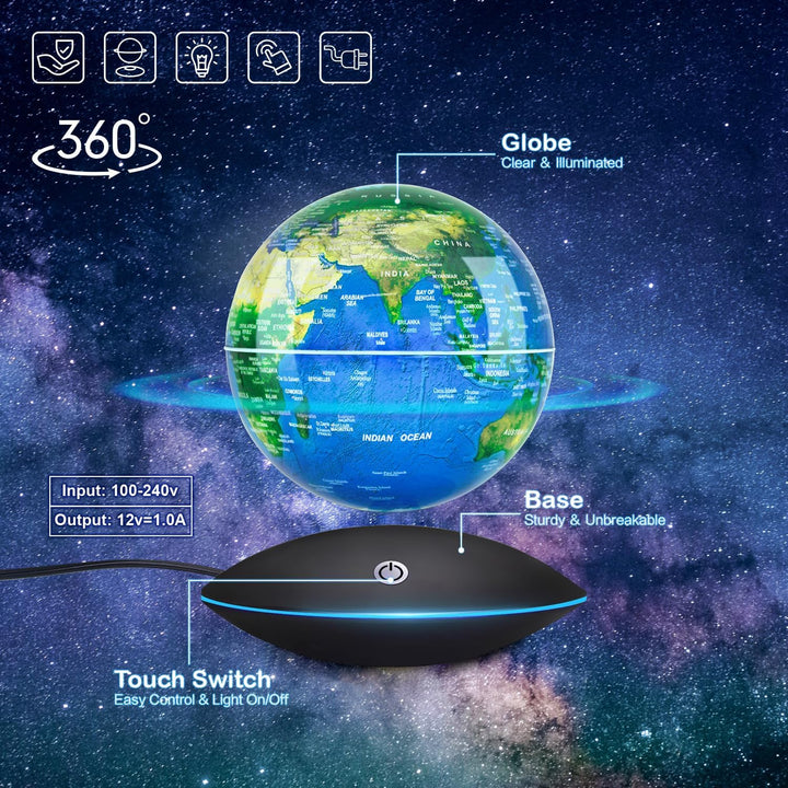 Dracarys Magnetisch Levitation Floating Globe Rotierende Weltkarte Anti-Schwerkraft Globus Für Bildu