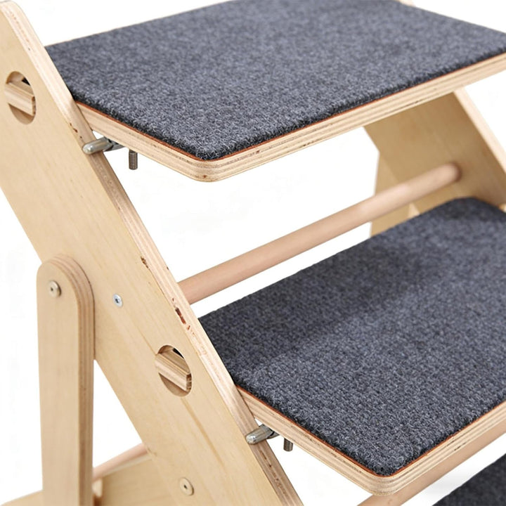 Katzen-Treppe,3-stufig, rutschfest &,Hundestufen | zum Klettern für Zuhause, Wohnzimmer, Bettseite,