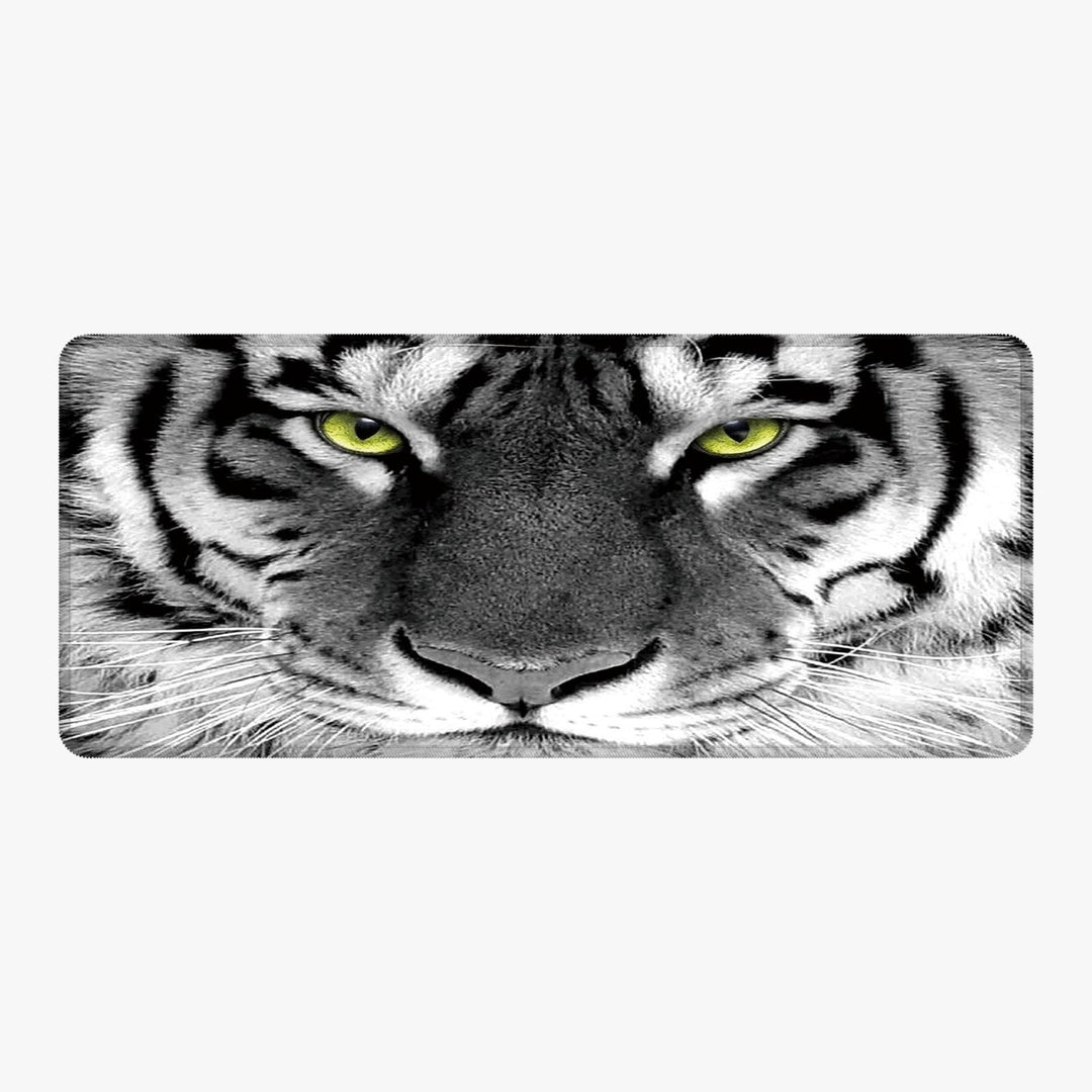 Silent Monsters Mauspad XXL 900 x 400 mm grosses Mousepad Tiger - Vernähter Rand, rutschfest & leise