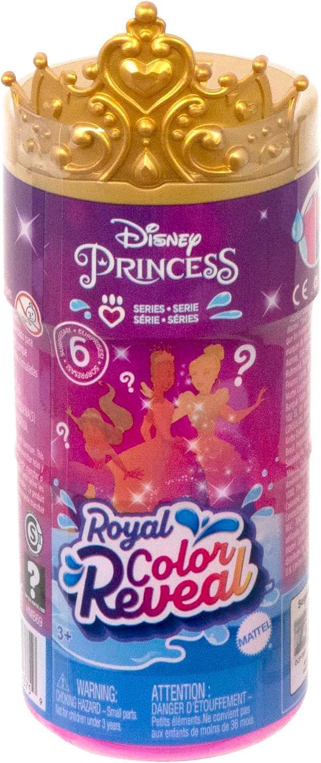 DISNEY PRINZESSIN Color Reveal-Puppen - 6 Überraschungen, Wasseraktiviert, Zubehör, für Kinder ab 3
