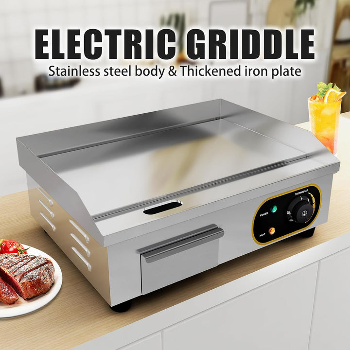Grillplatte Elektrisch, 54cm Profi Gastro Elektrogrill Elektrische Grillplatte Elektro Tischgrill Ga