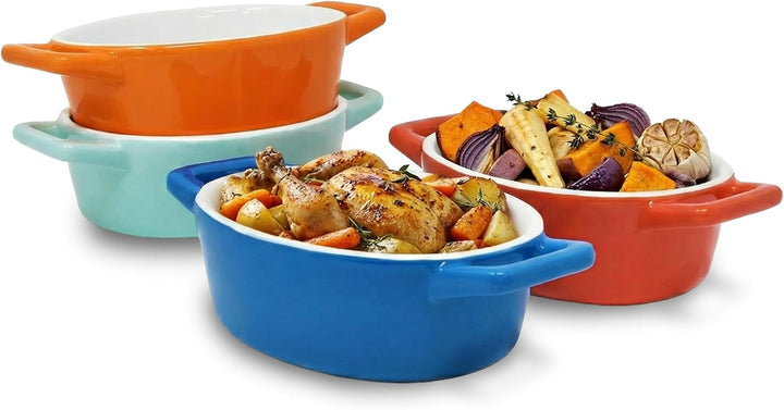 Joejis 4er Set Mini Auflaufform Backform - Kleine auflaufförmchen Keramik für den Backofen - Ideal f