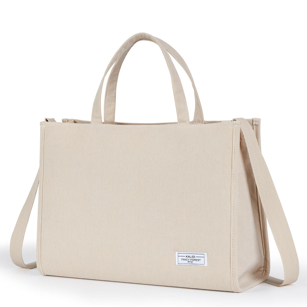 KALIDI Cord Tasche Umhängetasche Damen mit Reissverschluss, Handtasche Schultertasche Shopper für Sc