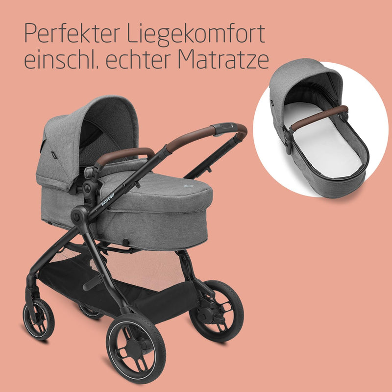 Maxi-Cosi Zelia S Trio Kinderwagen 3in1 Set, FamilyFix 360 drehbare Basisstation Bundle - Kinderwage