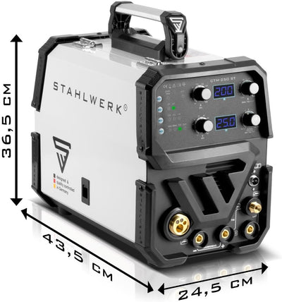 STAHLWERK CTM-250 ST Kombi-Schweissgerät WIG + MIG/MAG + MMA/E-Hand + CUT/Plasma mit 200 Ampere und