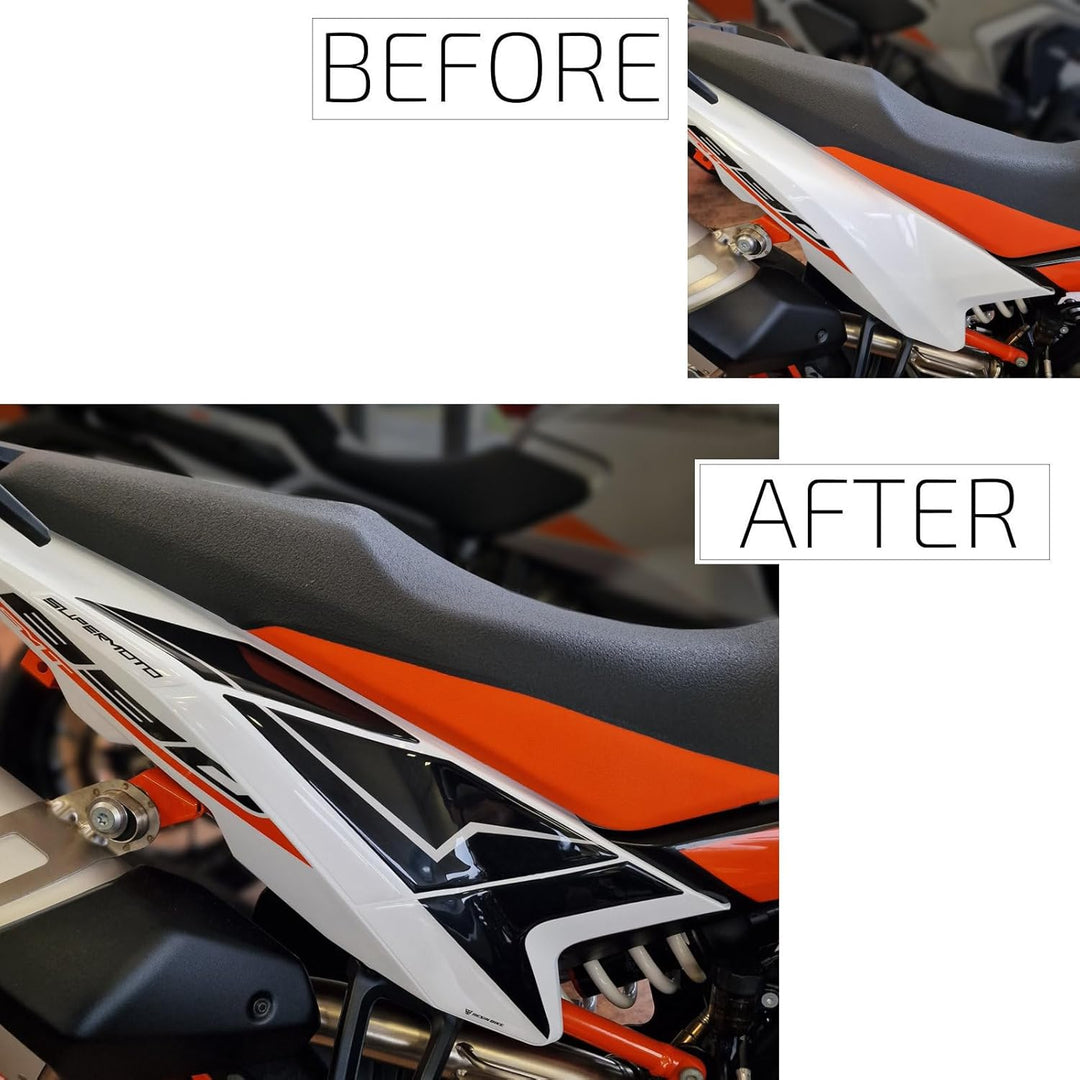 Resin Bike Aufkleber Motorrad Kompatibel Mit KTM 890 SMT 2023-2026. Seitenverkleidungen vor Stössen