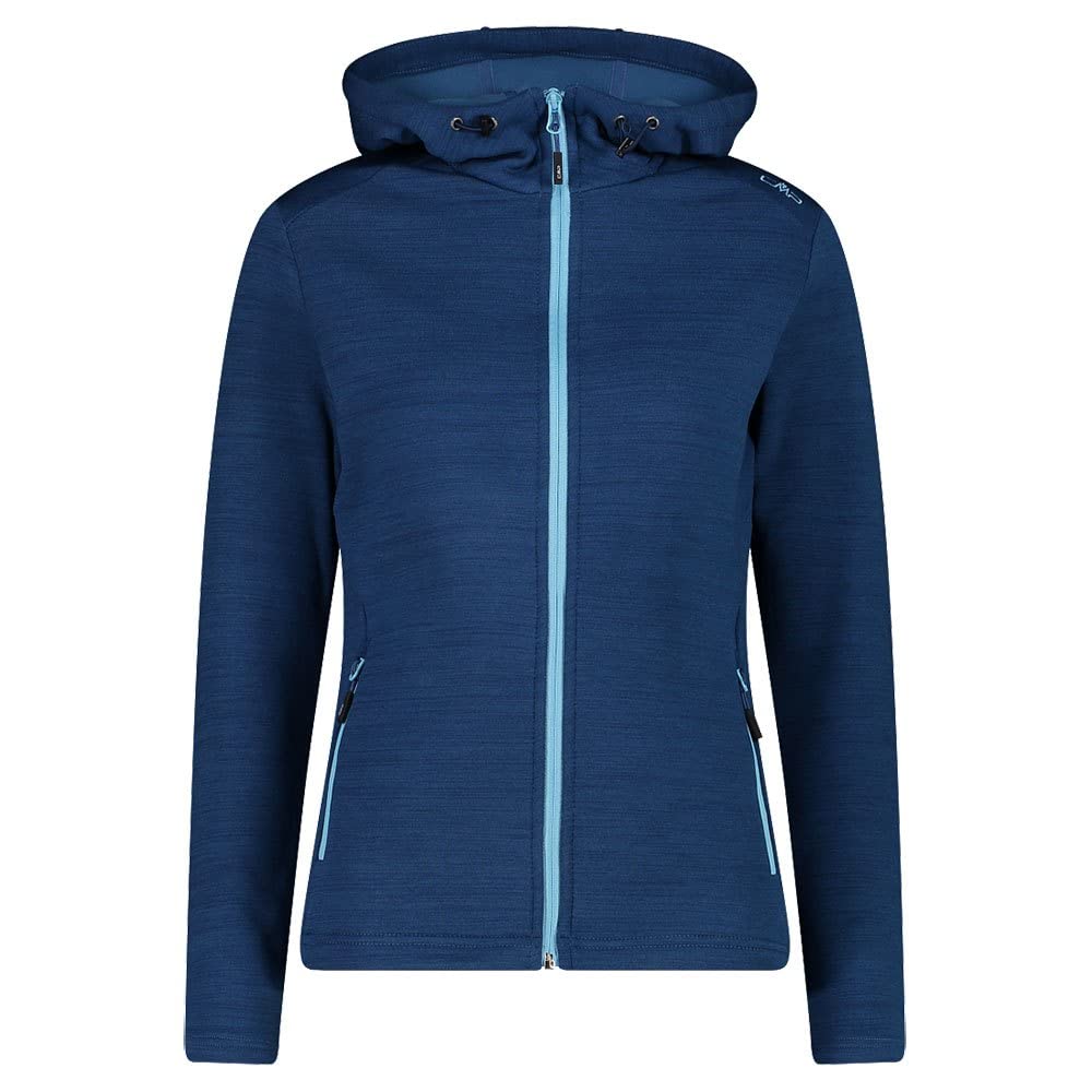 CMP Damen Hoodie Fleece Jacke Fleecejacke Fleecepullover M dusty blue mel., M dusty blue mel.