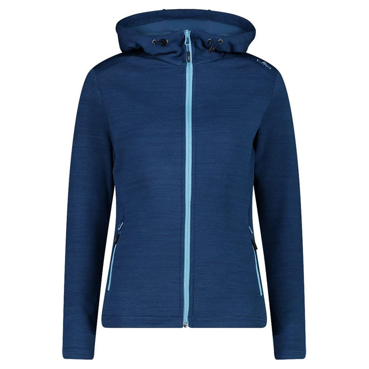 CMP Damen Hoodie Fleece Jacke Fleecejacke Fleecepullover M dusty blue mel., M dusty blue mel.