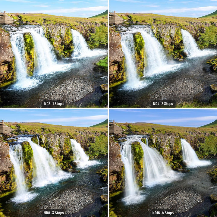 NEEWER 72mm ND Filter Set ND2 ND4 ND8 ND16, Objektivreinigungsstift, Filterbeutel, Graufilter Set, k