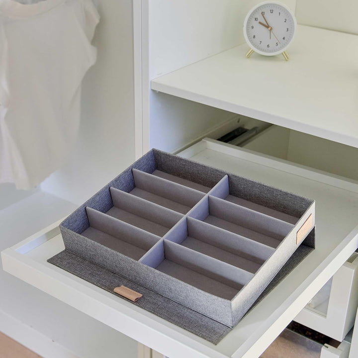 LOVE IT STORE IT Premium Brillenbox für 8 Brillen - Aus Leinen Stoff - Brillenaufbewahrung und Präse