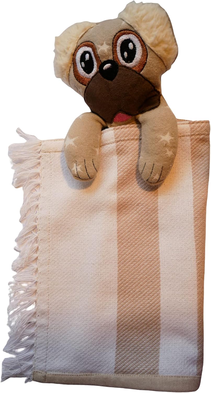 Handmade Mops Hunde Spielzeug Hundespielzeug Schmusetuch Kuscheltuch Decke mit Name Bestickt persona
