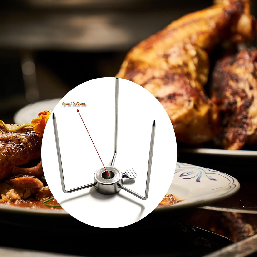Fleischklammer Grillklammer für den Grillspiess zum befestigen mit Feststellschraube aus Edelstahl -