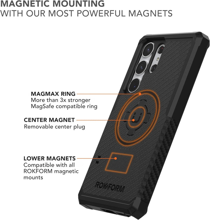 Rokform - Galaxy S23 Ultra Hülle, Rugged Series, Samsung Schutzhülle mit RokLock Twist Lock, Fallget