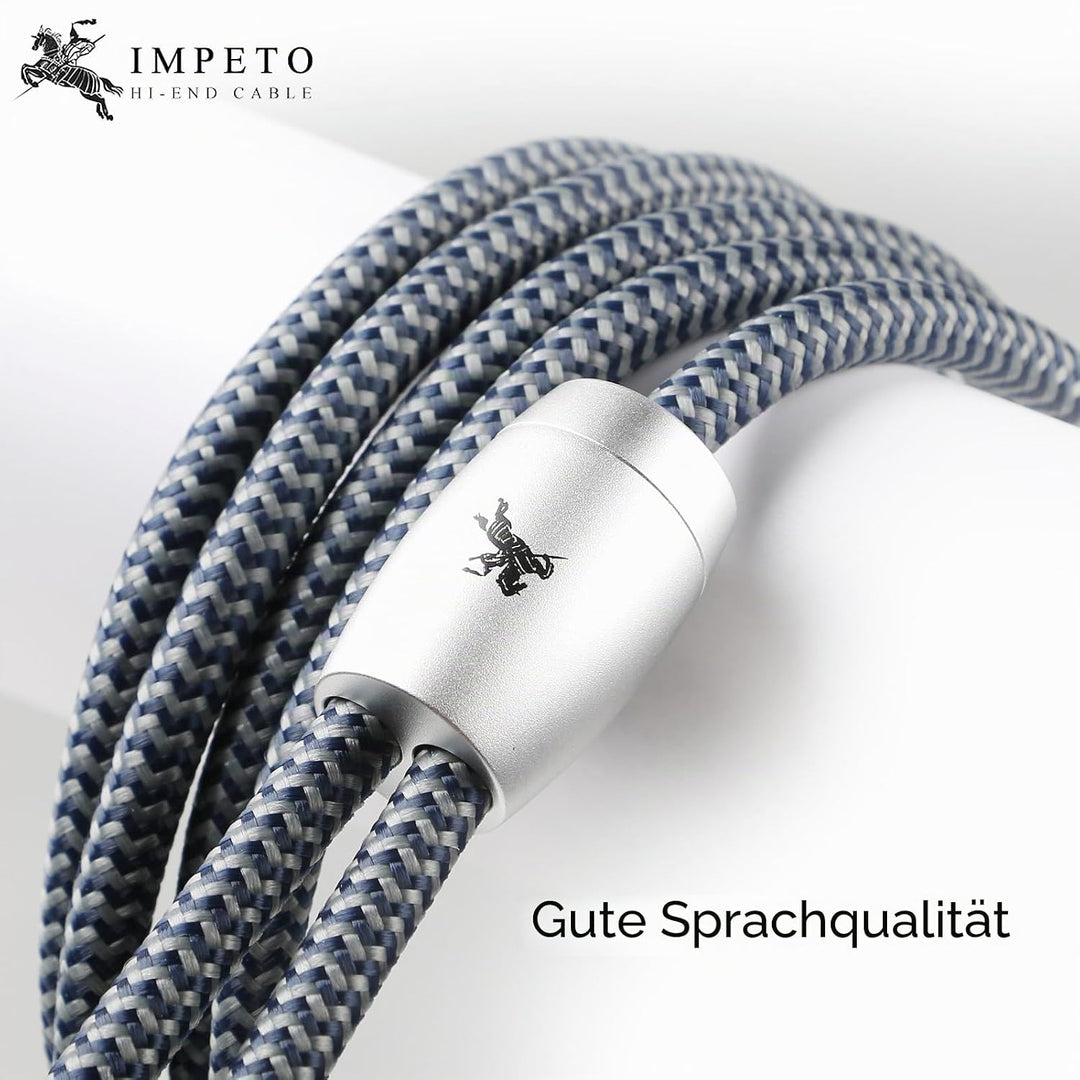 Impeto Subwoofer Kabel Y Cinch 2 auf 1 Subwoofer Cable RCA 2 auf 1 Audiophile HIFI Cinch-Y-Kabel, Au