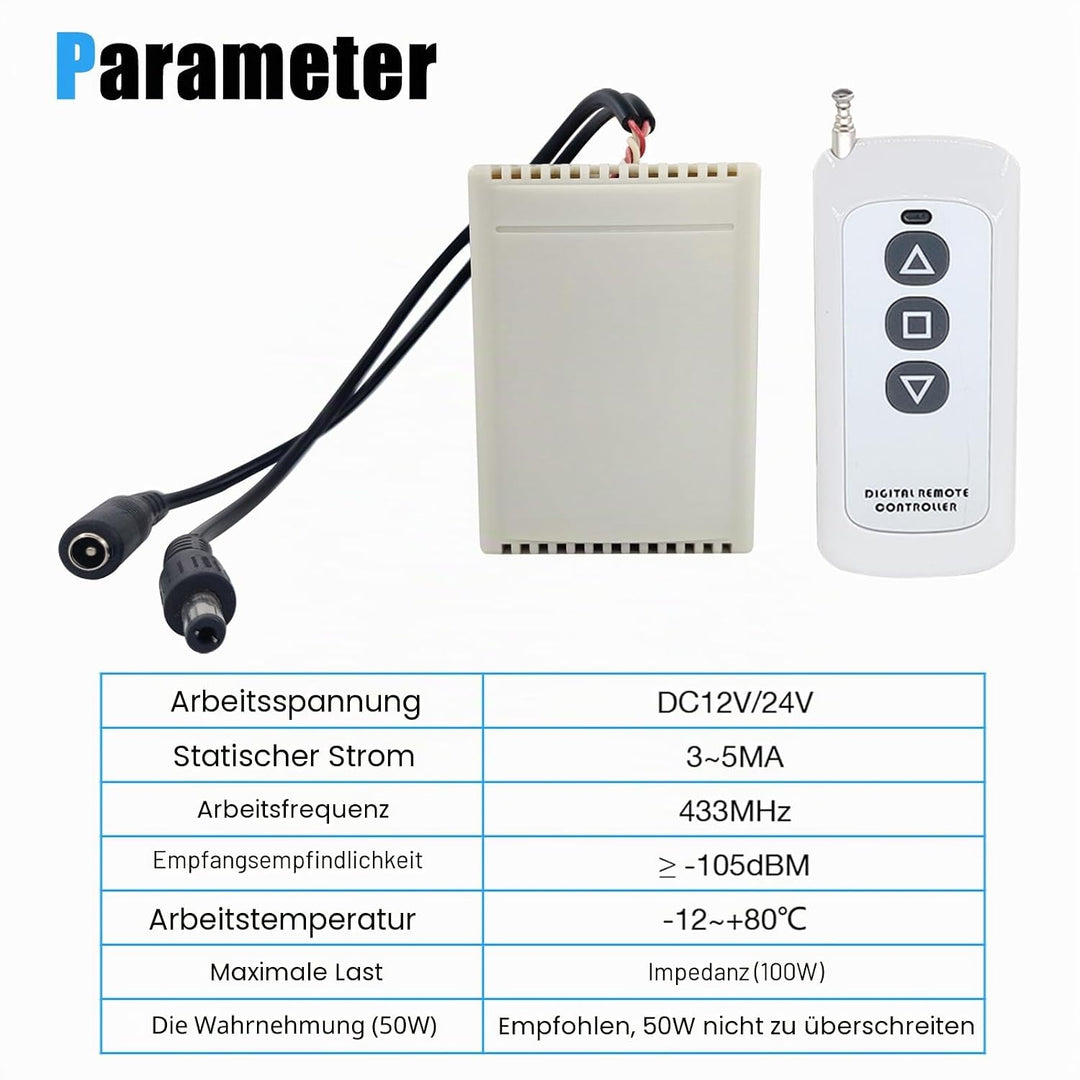 Jvnvlki Linear Actuator Controller für DC 12V/24V Linearantrieb, Remote Positive Inversion Control K