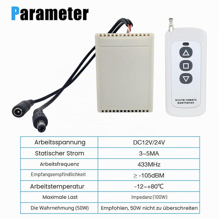 Jvnvlki Linear Actuator Controller für DC 12V/24V Linearantrieb, Remote Positive Inversion Control K