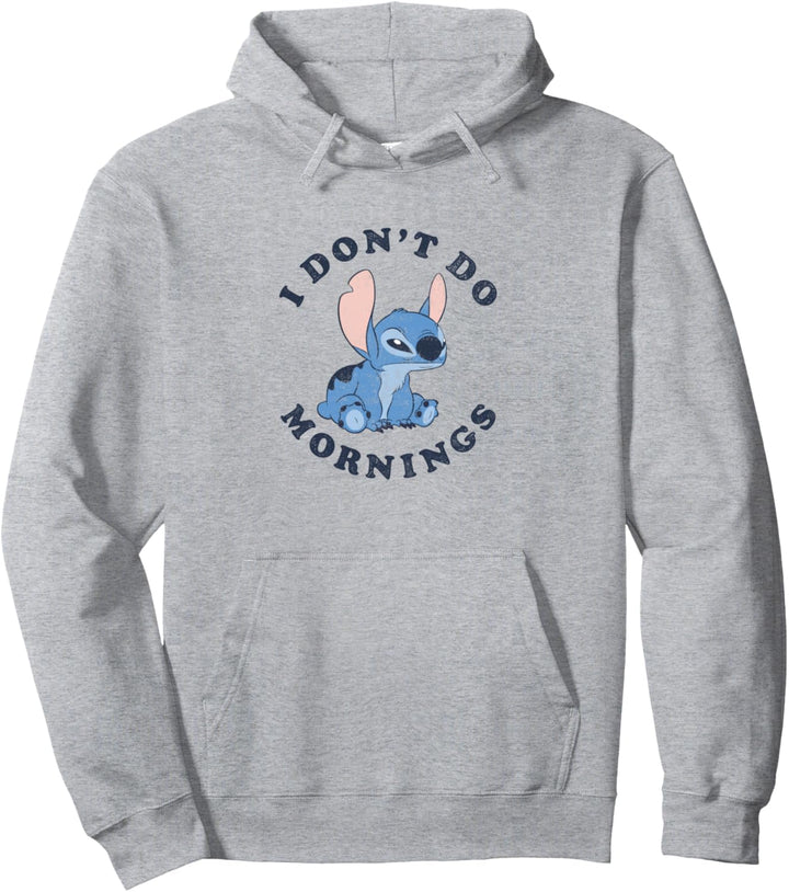 Disney Lilo & Stitch Vintage I Don't Do Mornings Stitch V2 Pullover Hoodie