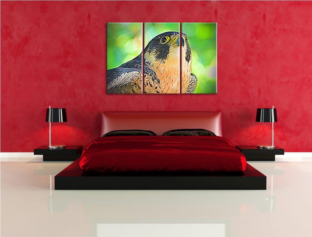 schöner grauer Adler NewArt 3-Teiler Leinwandbild 120x80 Bild auf Leinwand, XXL riesige Bilder ferti