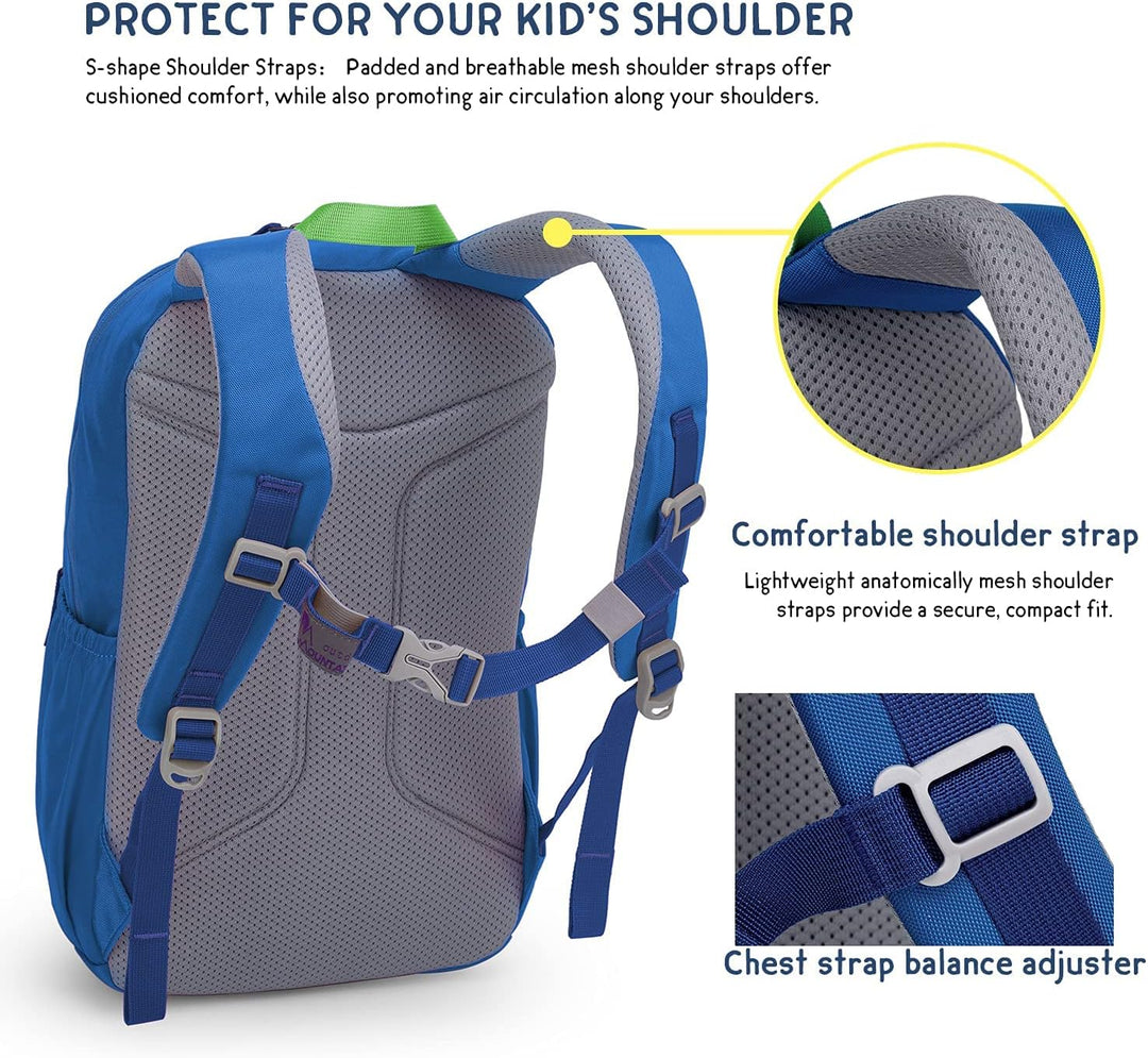 MOUNTAINTOP Kinderrucksack Mädchen Jungen Schulrucksack Schultasche für Schule Wander, 15L, 25 x 14