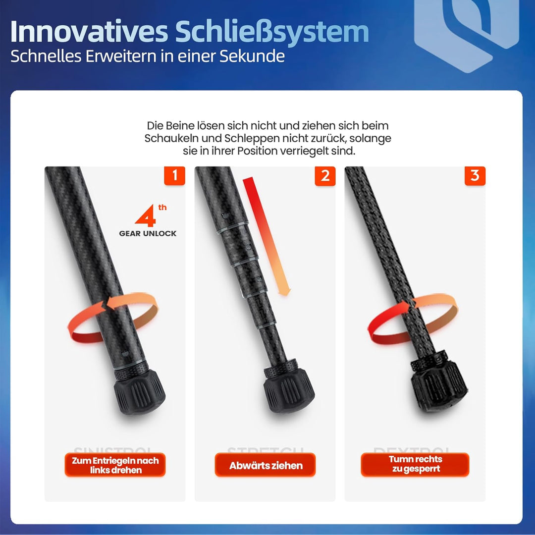 Fotopro X-Aircross 3 Lite 157cm Leichtes Reisestativ Kohlefaser mit Panorama Kugelkopf 0.81kg Ultral