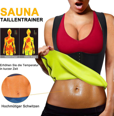 CHUMIAN Damen Sauna Schwitzeffekt Training TankTop Unterbrust Taillenformer Korsett Neopren Abnehmen