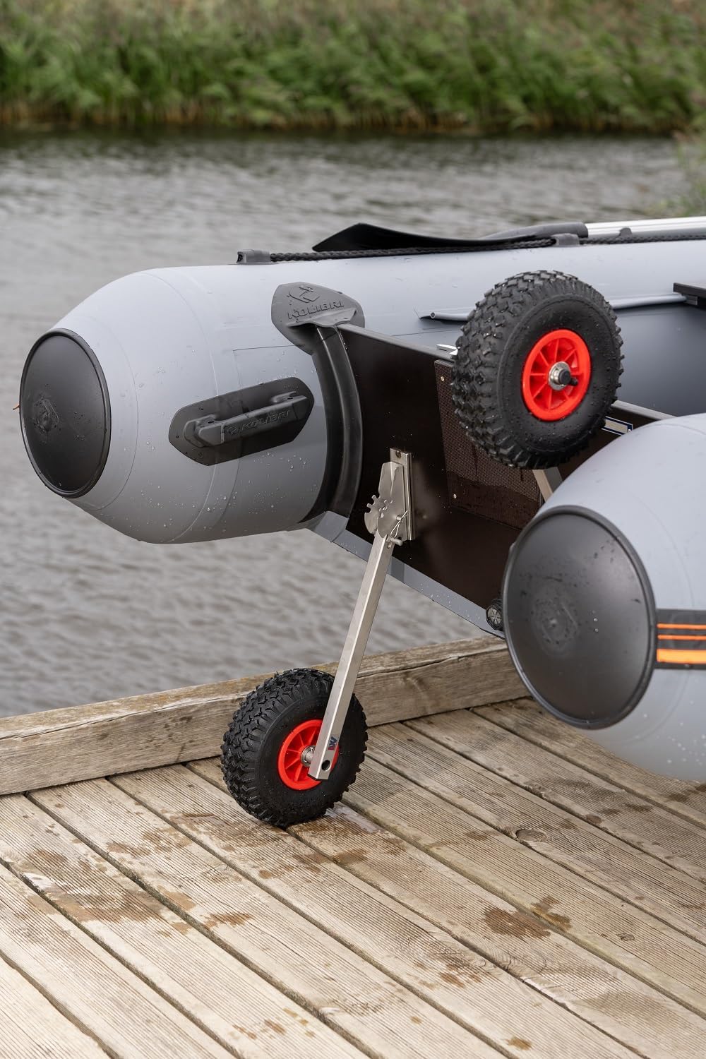 Launching Wheels for Boat Dinghy Raft, Folding Outboard Engine Wheels for Inflatable Dinghy, Stainle