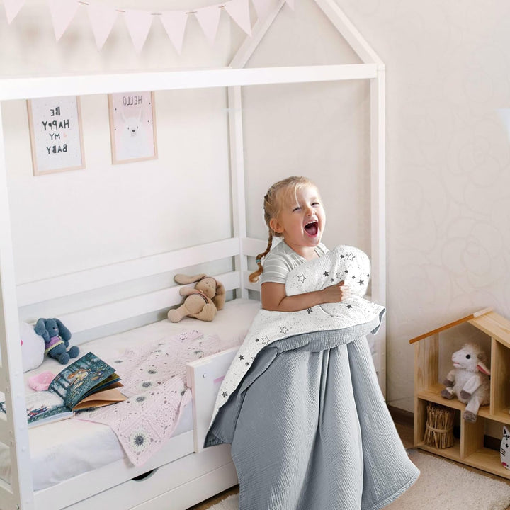 lulumoon Musselin Kinderbettwäsche 100x135: Bettbezug 100x135 + Kissenbezug 40x60cm aus Baumwolle –