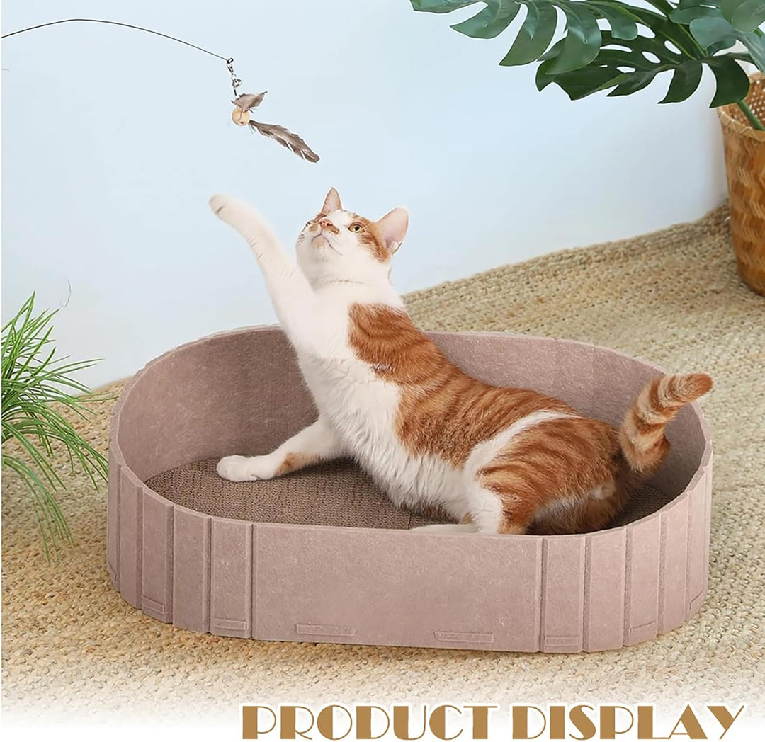 Katzenbett, Filz Katzenkorb Indoor, Grosses Katzensofa 60 x33.5 cm, Hundebett aus Filz, Kuschelbett