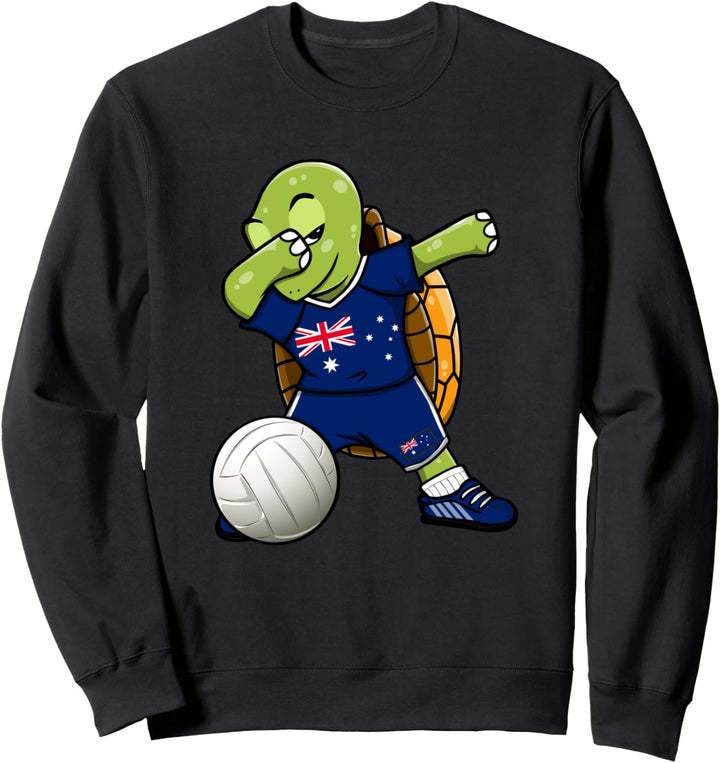 Dabbing Turtle Australien Volleyball Fans Trikot Sport Flagge Sweatshirt