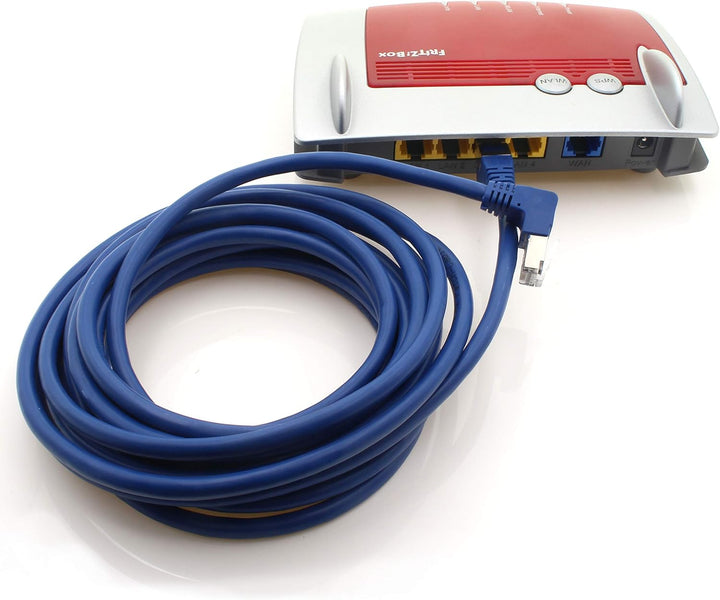 1aTTack.de 366267 Cat.6 Netzwerkkabel Winkel 90 Grad 10m - blau - 10 Stück - Cat6 Patchkabel (SFTP P