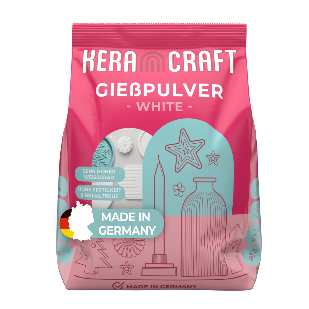 Keracraft Giesspulver weiss 4,5kg - Reliefgiesspulver weiss für kreative Projekte 4,50kg (1er Pack),