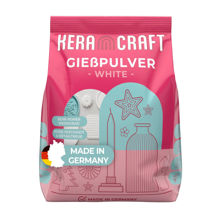Keracraft Giesspulver weiss 4,5kg - Reliefgiesspulver weiss für kreative Projekte 4,50kg (1er Pack),