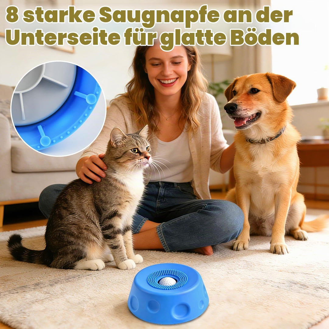 Schleckball Hund Silikon, Schleckmatte Hund, Antischlingnapf Hunde Katze mit Saugnapf, Futternapf Hu