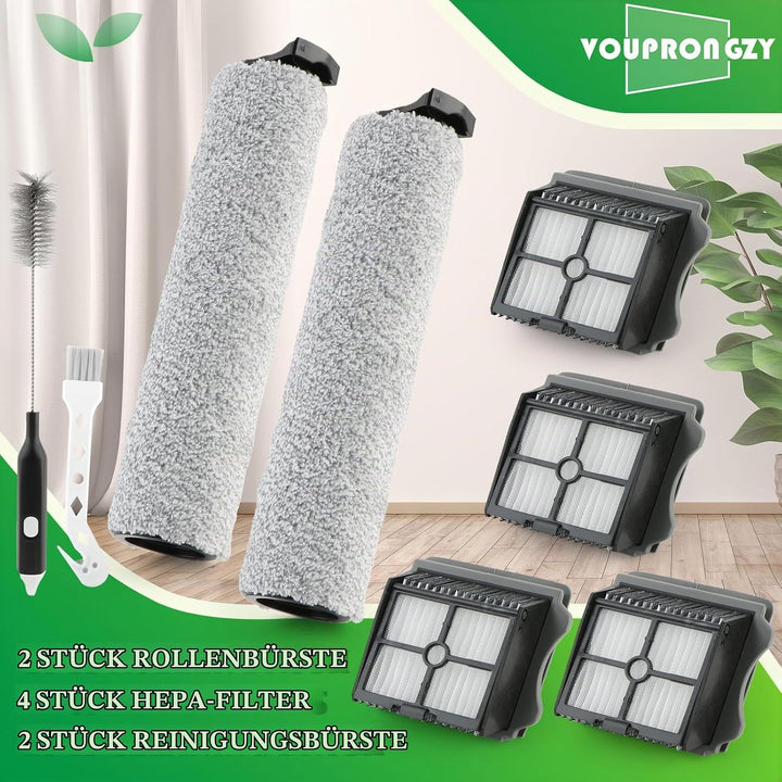2 Bürstenrollen 4 Filter Ersatzteile für Tineco iFloor 3 / Floor One S3 Nass Trockensauger Bürstenro