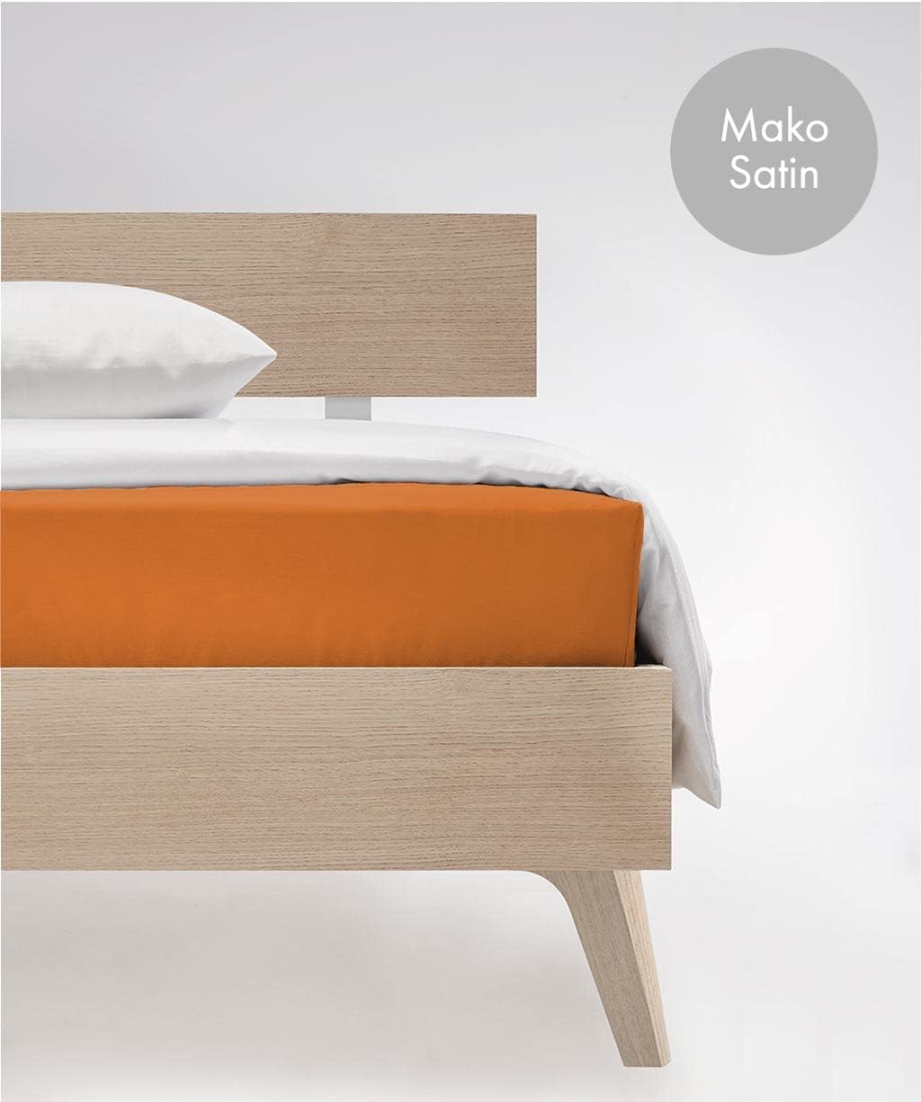 fleuresse L Uni-Colours-Bettlaken, Mako-Satin, Orange, 220 x 260