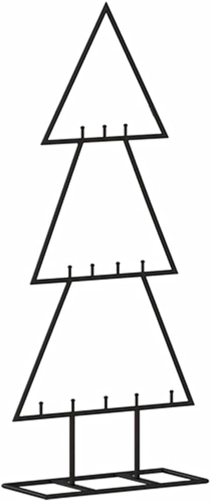 vidaXL Metall-Weihnachtsbaum Deko Schwarz 60 cm, Schwarz 60 cm
