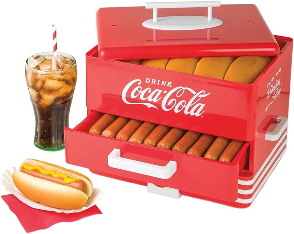 Salco Coca-Cola HotDog Steamer SHD-80CC,Retro, rot, perfekt für jeden